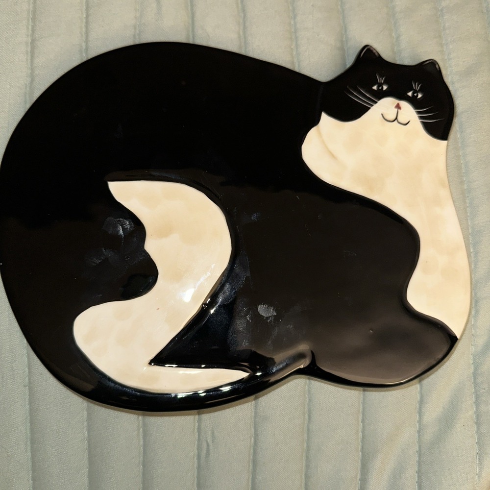 Vtg Warren Kimble Fat Cat Trivet Trinket Tray  6" X 5.5"